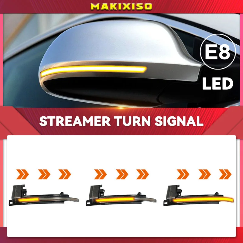 2PCS Dynamic Turn Signal LED Side Mirror Indicator Blinker Repeater Light For Audi A3 8P A4 A5 B8 Q3 A6 C6 S6 S5 RS5 RS4