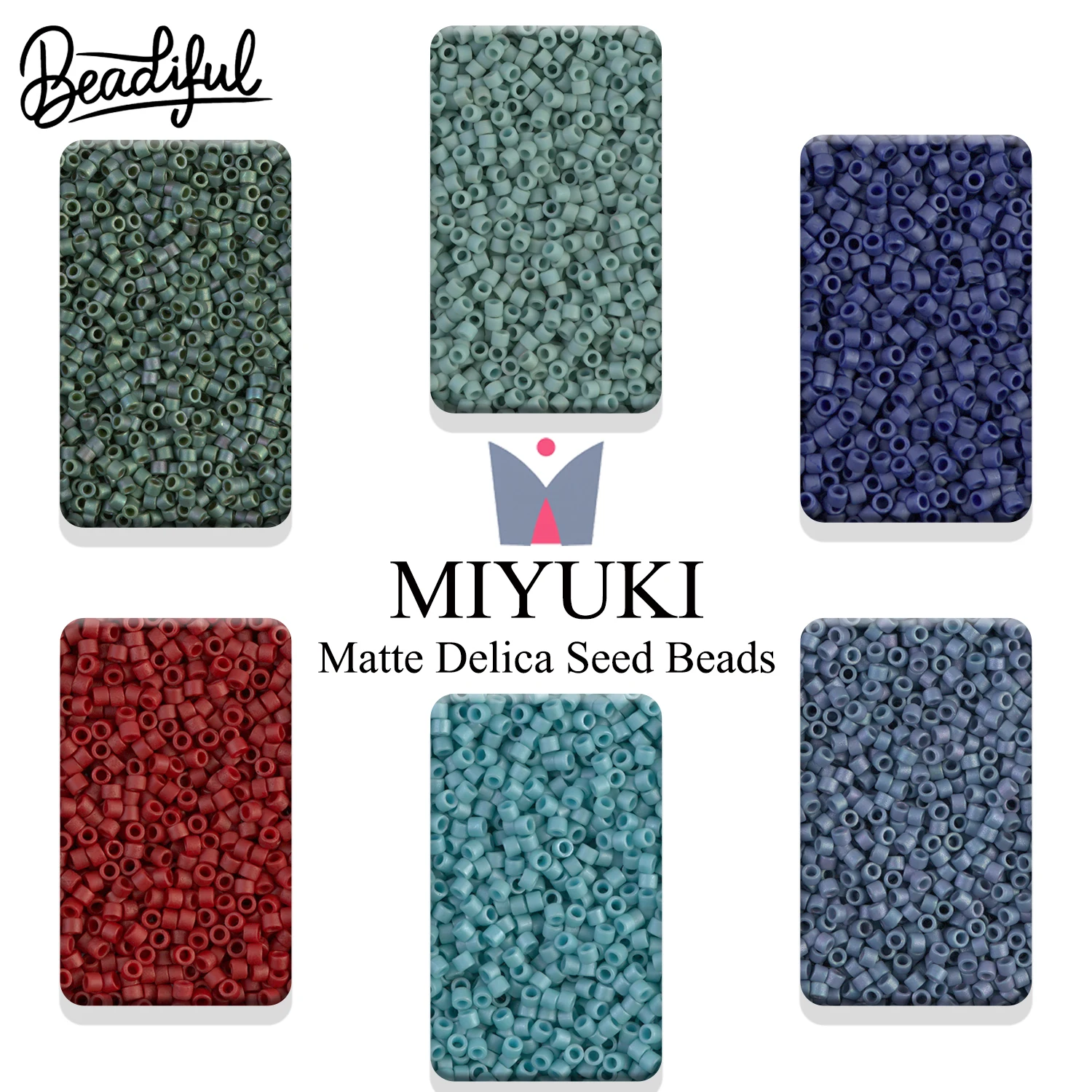 10g/2000 piezas Cuentas Miyuki Delica Japonesas 11/0 de vidrio esmerilado mate para pendientes DIY, tejido en telar y fabricación de pulseras de joyería