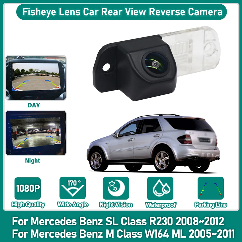 

Автомобильная камера заднего вида с объективом FishEye для Mercedes Benz SL Class R230 2008 ~ 2012 для MB M Class W164 ML 2005 ~ 2011 HD CCD Водонепроницаемая