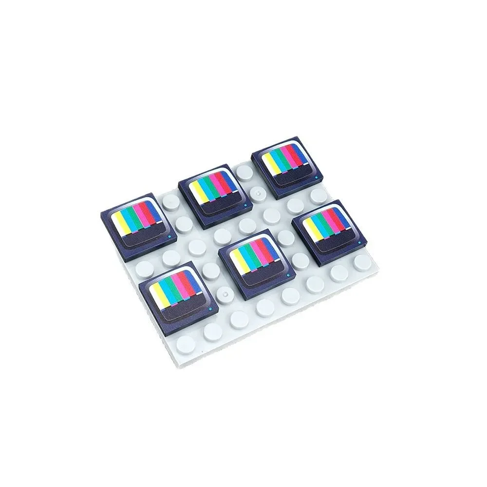 MOC 10PCS Color Strip TV 3068pb Screen Pattern Printed Building Blocks 3068 Home Wall Decor Tile Board Bricks Particle Toy Gifts
