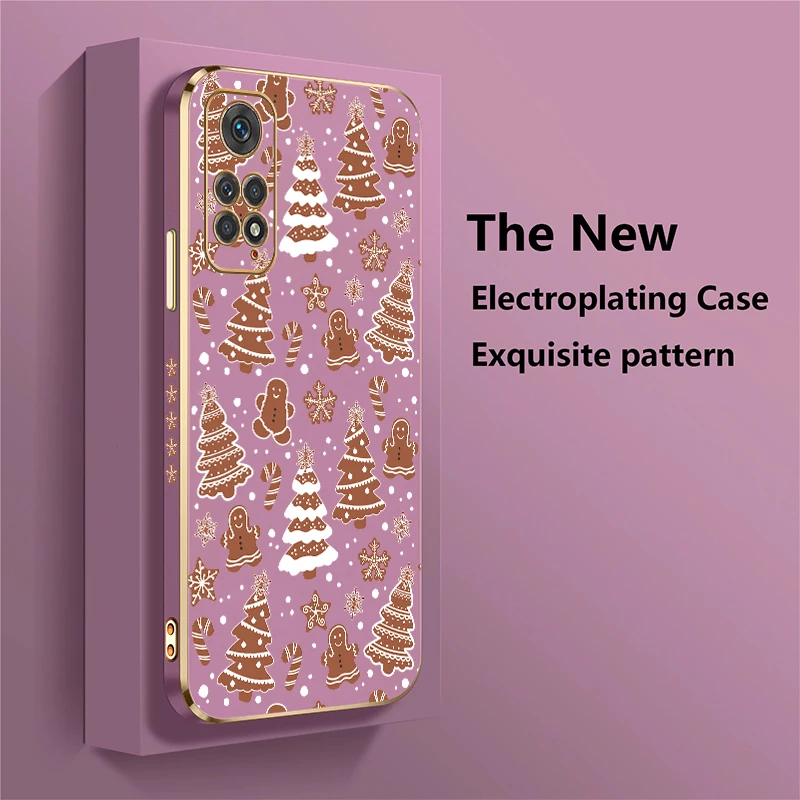 حافظة لهاتف شاومي ريدمي نوت 8 9 برو ماكس 9S 11 4G 11S 11E 11T 10T 10 Lite غطاء خلفي بنمط شجرة الكريسماس #3