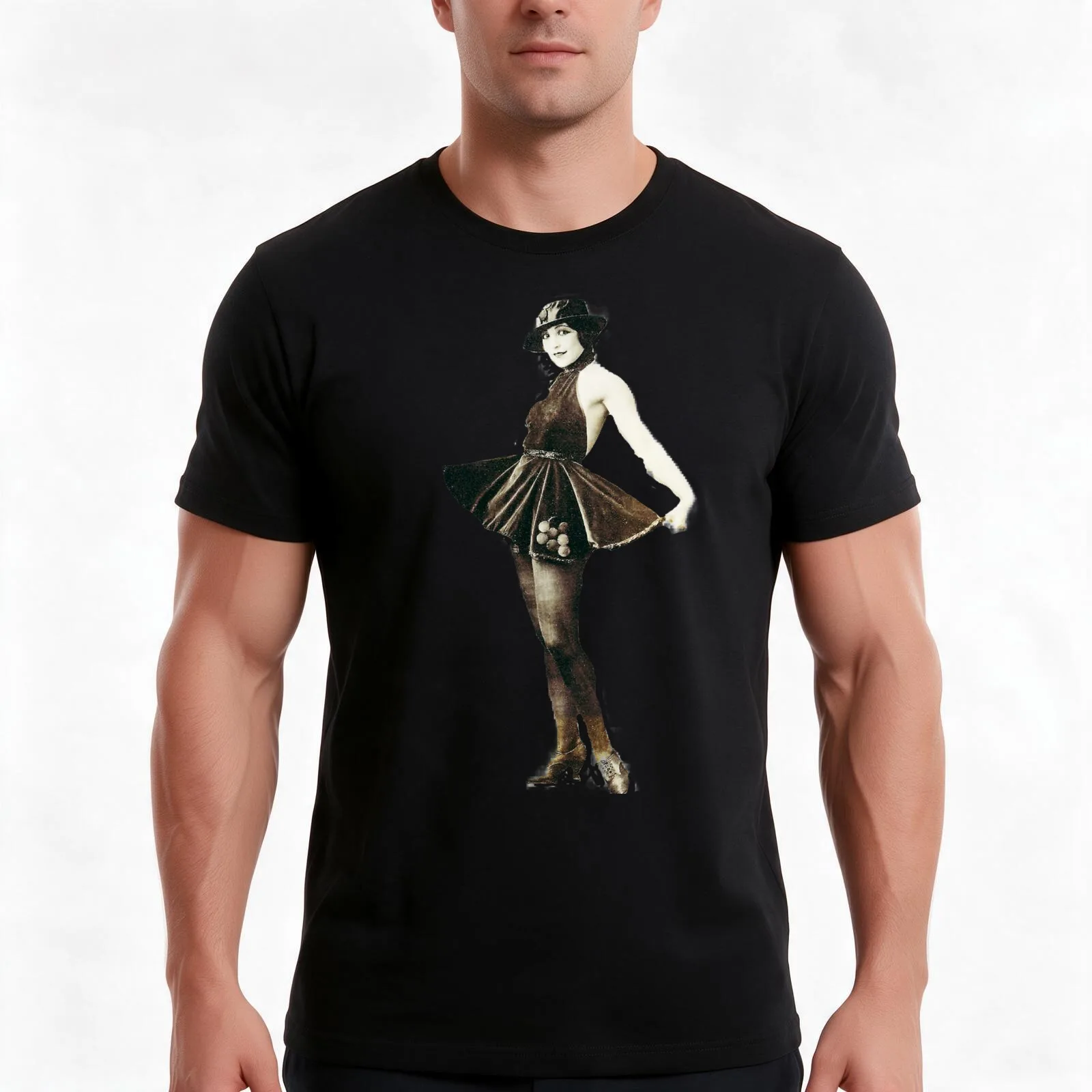 1920 Flapper T-Shirt Summer Casual Cotton Tee Oversized Streetwear Tops Vintage Graphic Print Loose Fit Short Sleeve