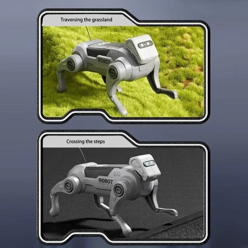 لعبة جذعية تعليمية يمكنك صنعها بنفسك مجموعة كلب آلي للتحكم عن بعد مع حركة لعبة الحيوانات الأليفة الإلكترونية للأطفال A2UB