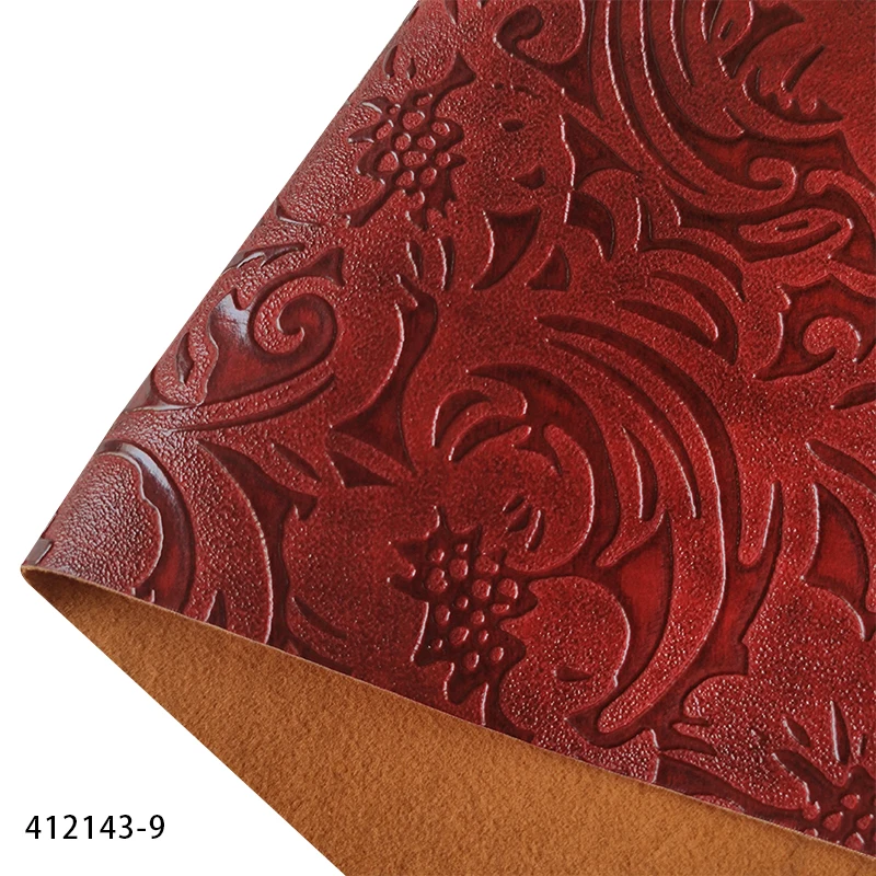 Embossed Retro Faux Leather Flower Textured Synthetic Leather Fabric for Upholstery Handbag Purse Wallet Jewlery Making DIY