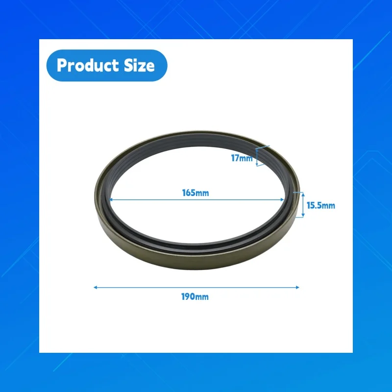 

DMHUI NBR High-quality tractor oil seals,Size165x190x15.5/17mm,applicable to 3429790M1,140368，OEM: Corteco 12015149