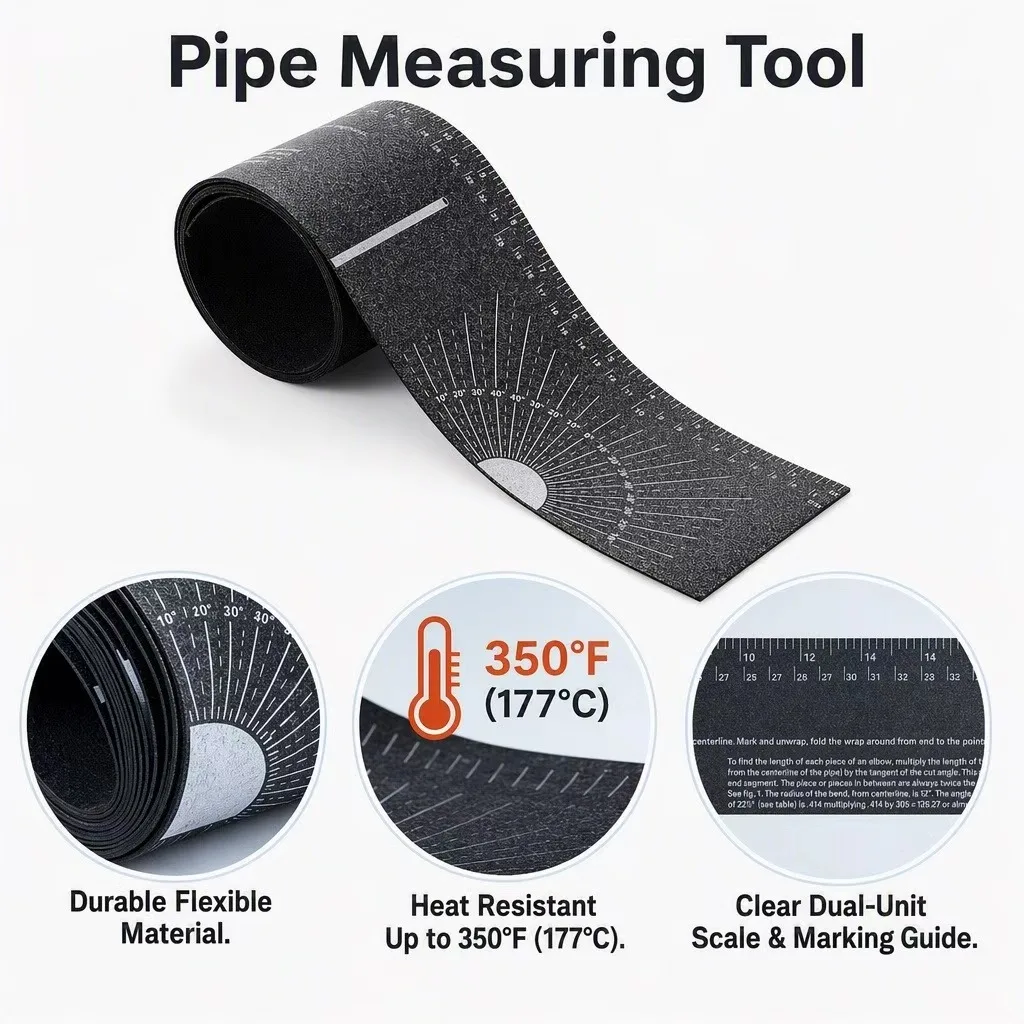 1PC PVC Pipe Diameter Measuring Tape Finely-printed Scale And Wide Measurement Range Pipe Measuring Tool For DIY Piping Work