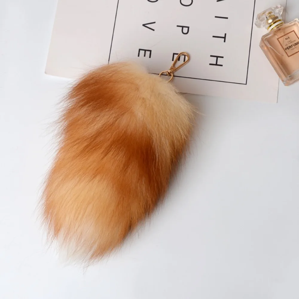 Fashion 40cm Fox Tail Keychain COS Performance Props Beautiful Tassel Faux Fur Keyring