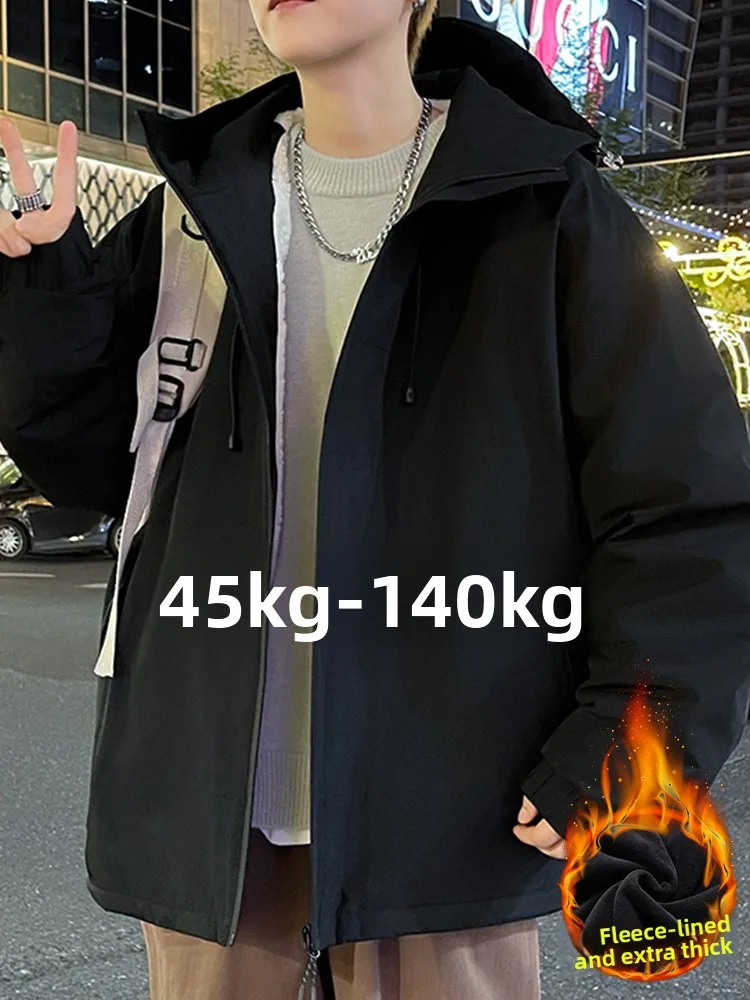 

plus Size Men's Cotton Jaet Winter Thiened Fce Lamb Velvet Coat Extra Large Fat Men's Clothing Cotton Coat