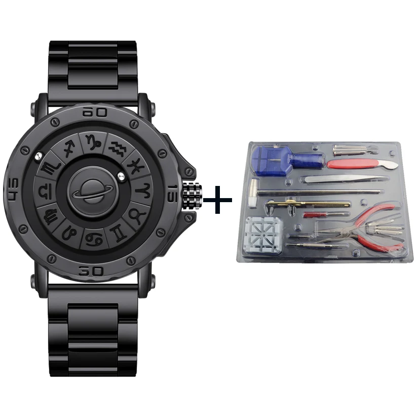 DOM Quartz Watch Combo Magnetic Technology Fashionable Watchmaking Tools Kit Black Tech Style