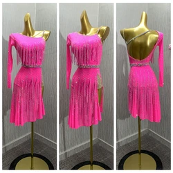 latin dance dress costume latin dancewear ladies dresses costume  sexy latin wear One Shoulder Latin Dance competition