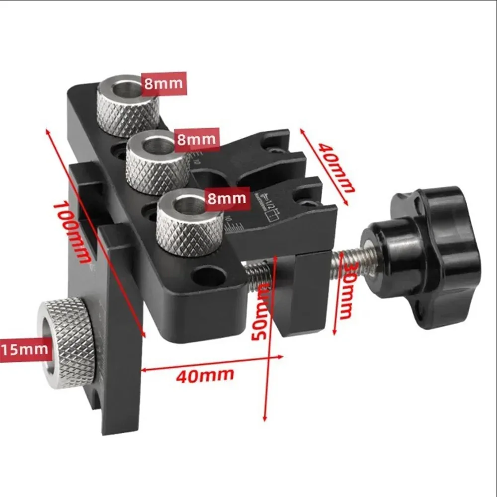 3 In 1 Adjustable Doweling Precision Dowel Cam Jig Master Kit Wood Hole Drilling Guide Woodworking Position for DIY Wood Working