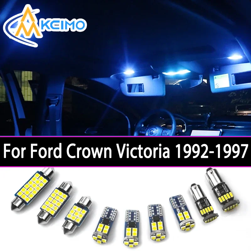 

Kcimo LED For Ford Crown Victoria 1992-1997 Premium Bright LED Interior Dome Map Trunk Light Kit Car Led Lamps Canbus