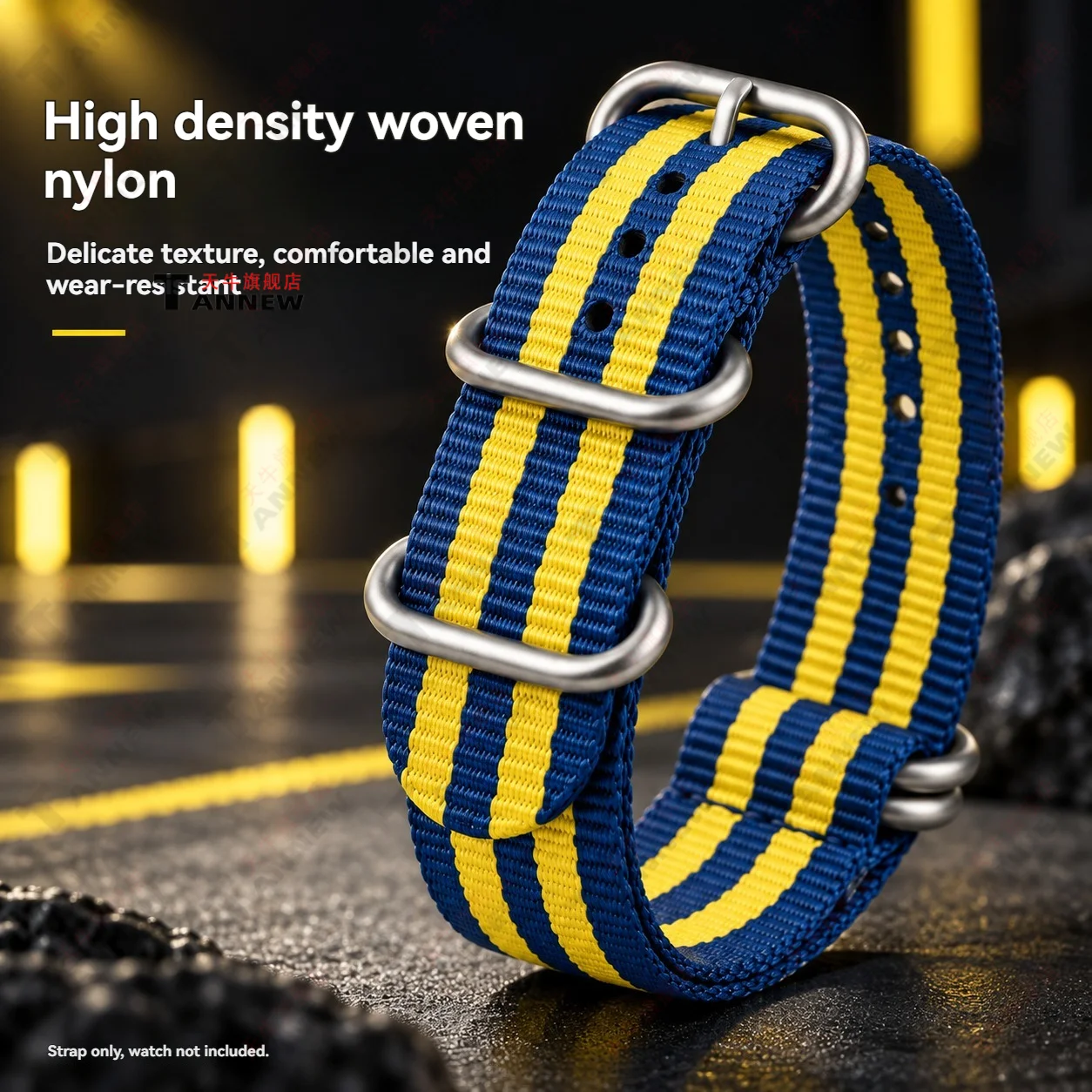 For Citizen Blue Angels Skyhawk JY8078 Nylon Strap, 22mm Woven Canvas Sport Band, Replacement Watch Strap