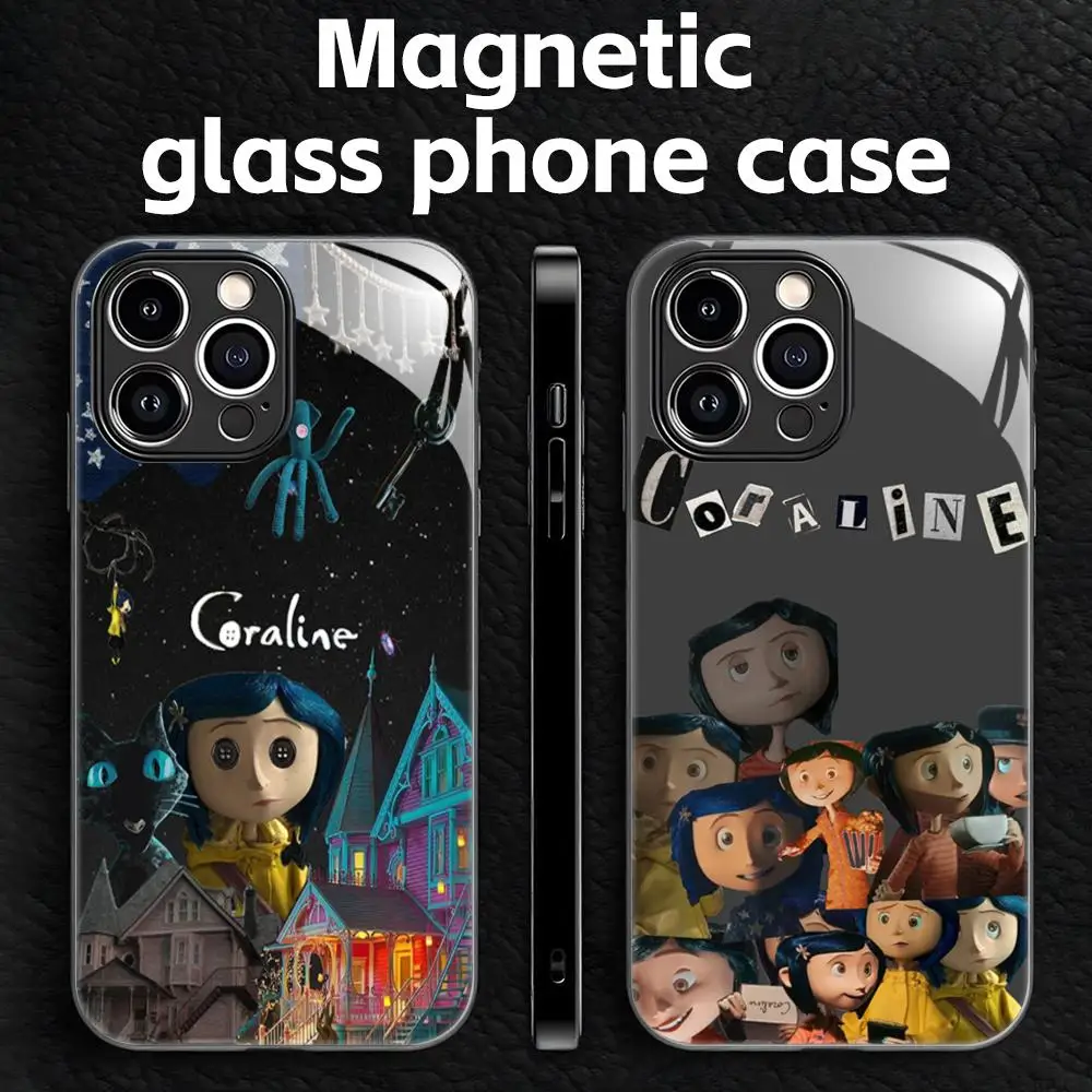 C-coralines Phone Case For iPhone18 17 16 15 14 13 12 11 X XR XS Plus Mini Pro Max Glass Magnetic Case