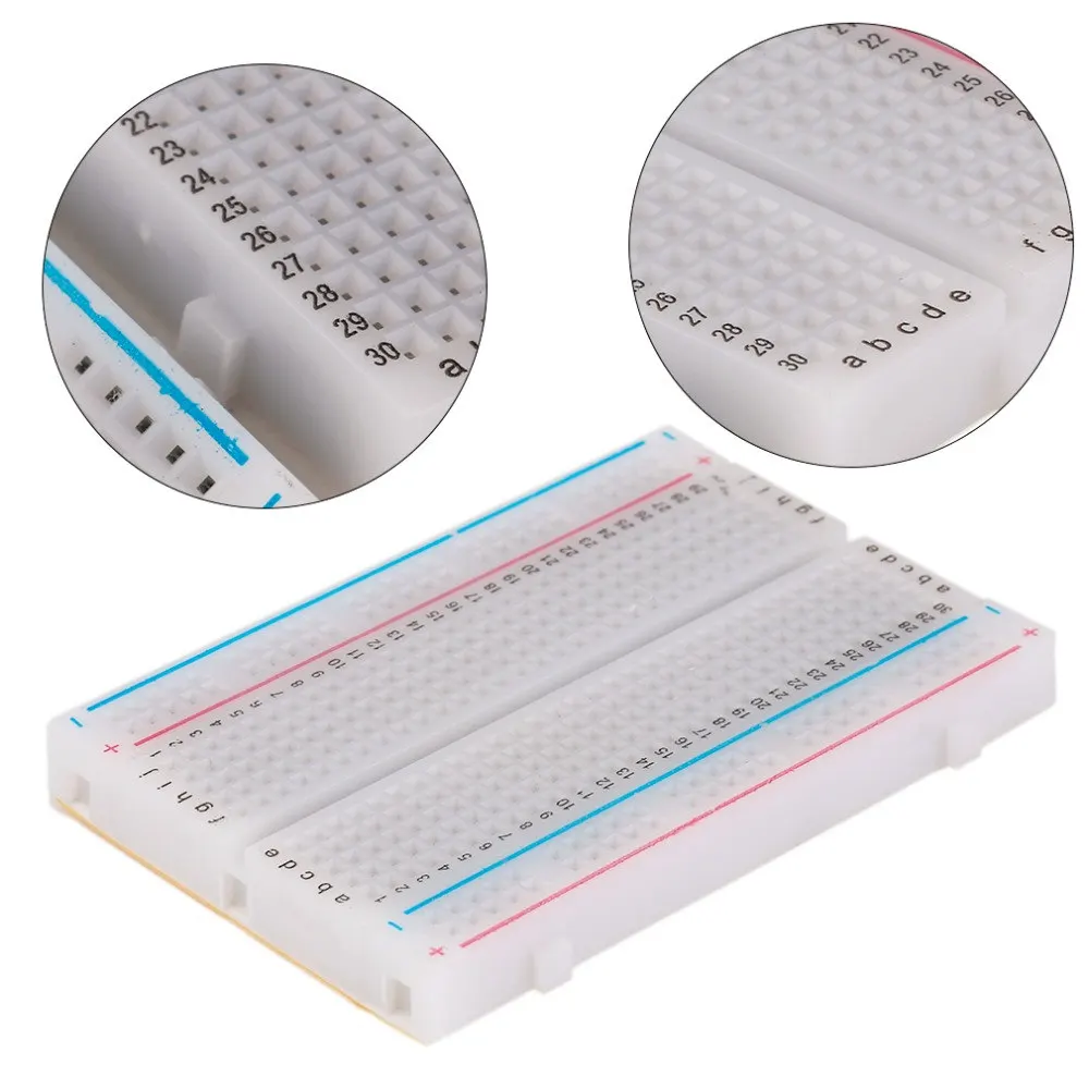 TZT 8.5x5.5cm 400 Tie Points Solderless PCB Breadboard Mini Universal Test Protoboard DIY Bread Board for Bus Test Circuit Board