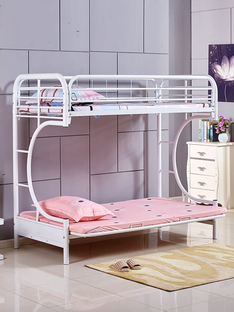 Folding sofa, double layer bed, iron frame bed, upper and lower layers of adult frame bed, high and low, upper and lower lay