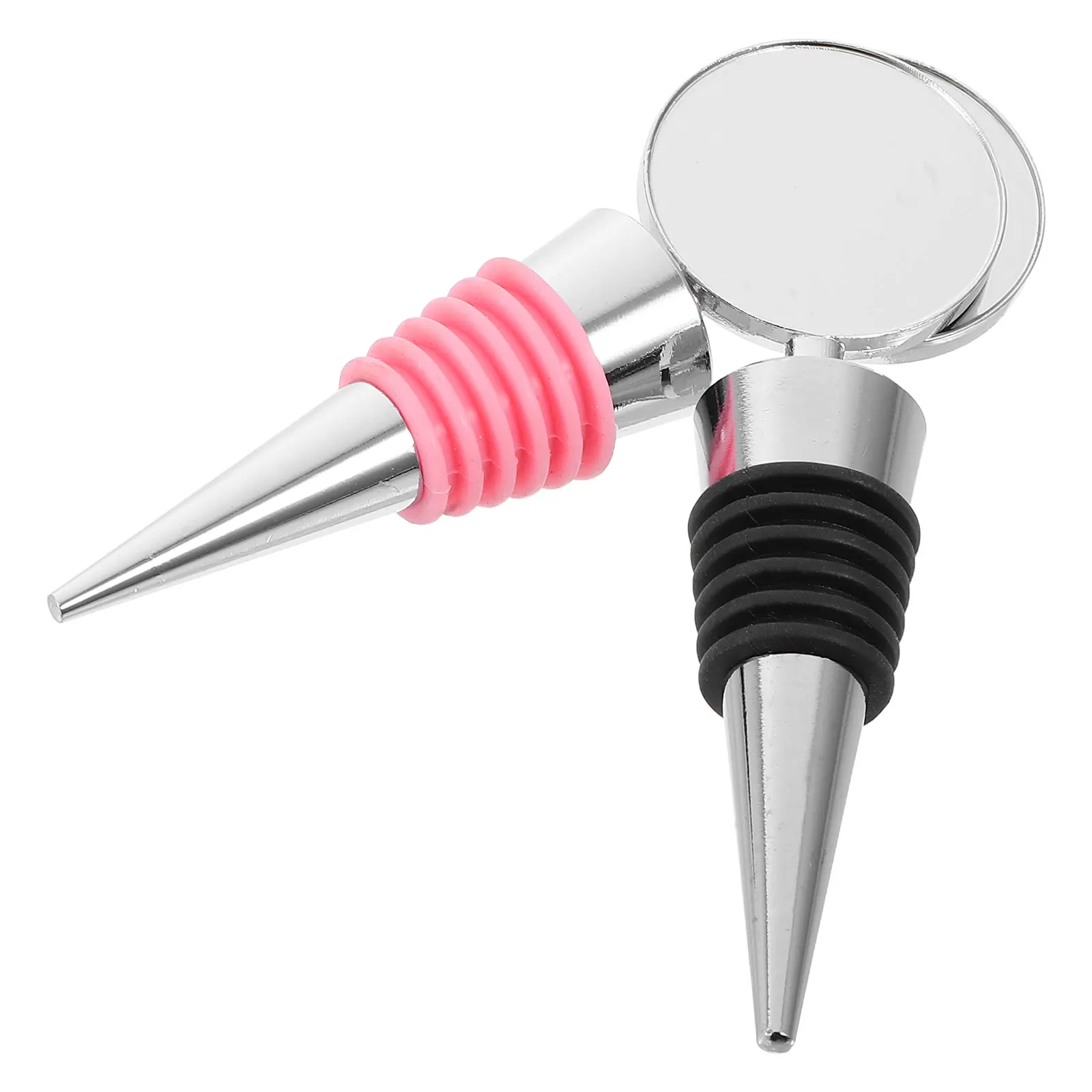 

2pcs Bottle Stoppers Reusable Zinc Alloy Leak Proof Saver Corks Replacement Flavor Preservation Sealing Bar Home