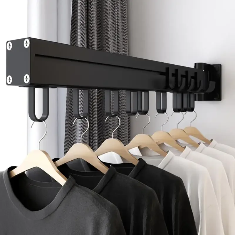 

Wall-mounted Invisible Folding Drying Rack Balcony Folding Clothes-Hanging Wall Indoor Clothes-Drying Outdoor Telescopic Air Rod