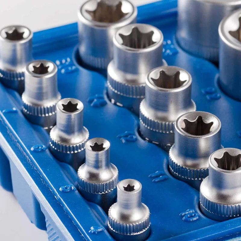 14 PCS E-Torx Star Wrench Socket Set External Hex Socket Insert Removal Nut Tool for Pneumatic Electric Impact Wrenches Adapter