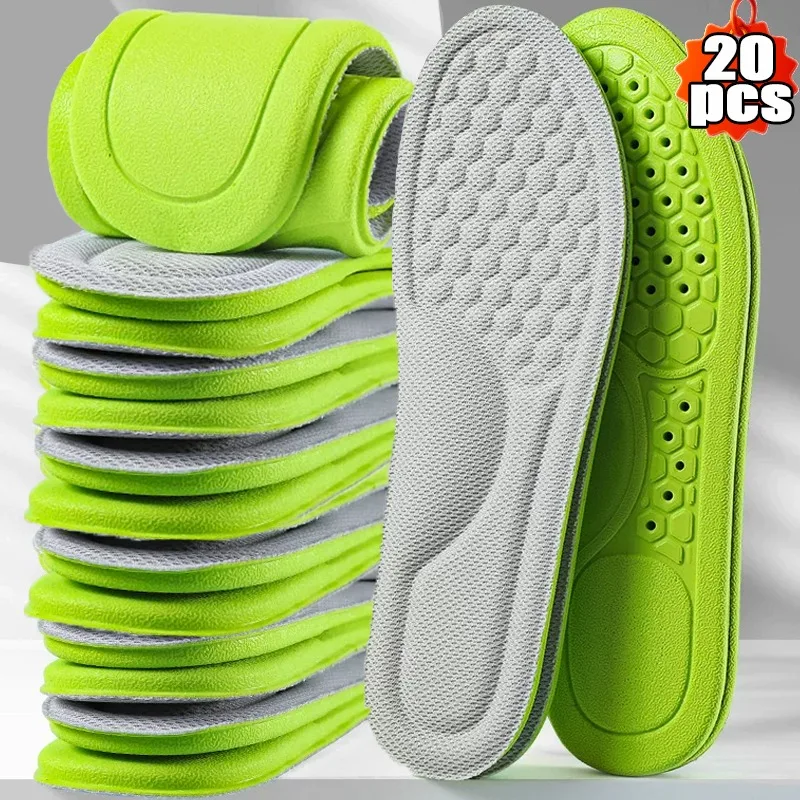 Semelles orthopédiques en mousse à mémoire de forme, 2/20 pièces, semelles désodorisantes pour chaussures de sport, absorbent la sueur, accessoires de chaussures antibactériens