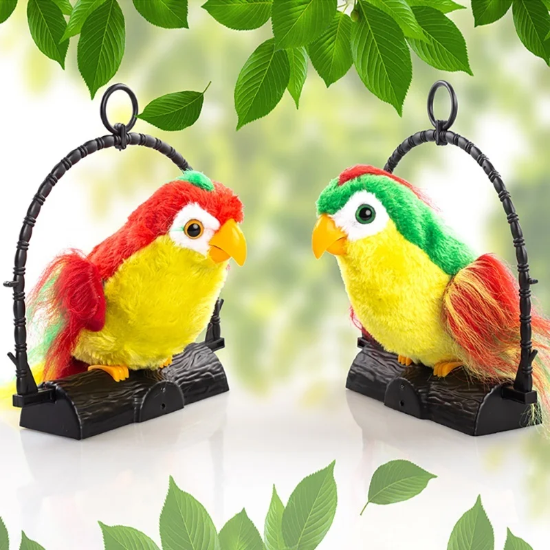Talking Parrot Repeats What You Say Plush Animal Toy Electronic Parrot Plush Toy Birthday Present For Kids