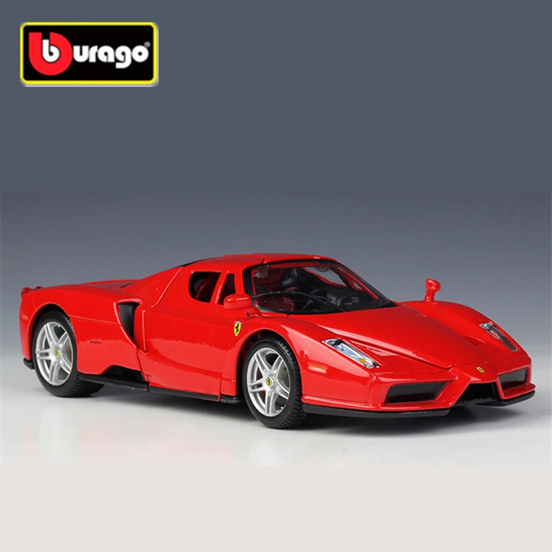 Модель спортивного автомобиля Ferrari ENZO Bburago 1:24, литой металлический гоночный автомобиль, Коллекционная модель высокой симуляции, детские