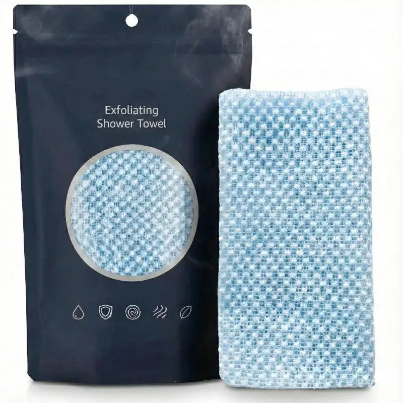 1-unidade-de-toalha-de-banho-esfoliante-de-nylon-preta-com-padrao-xadrez-para-limpeza-profunda-do-corpo-macia-e-confortavel-para-cuidados-com-a-pele-em-casa