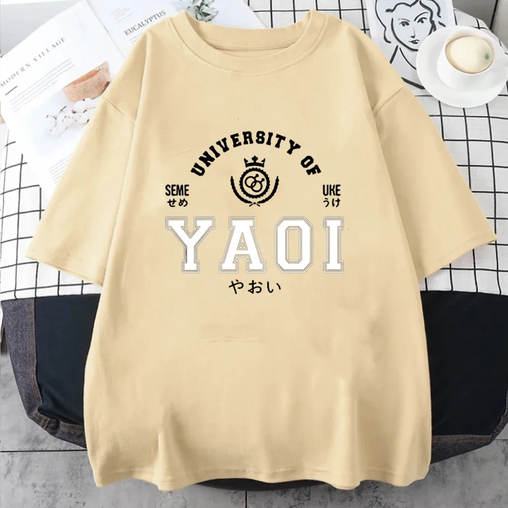 Yaoi University T-shirt Summer Anime Men's Short sleeved Boys Love Men's Sports T-shirt Haraderas Kawaii Clothing