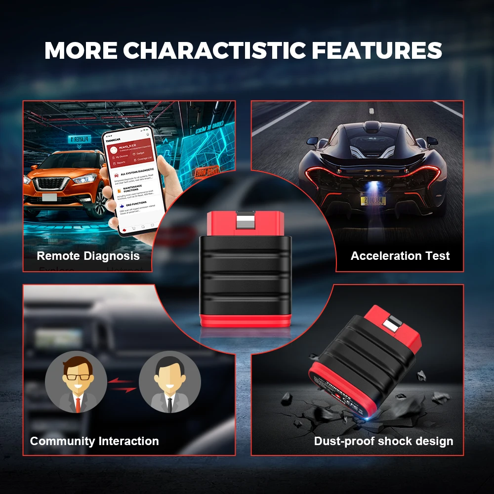 Picture 6: THINKCAR Thinksafe Bluetooth OBD2 Scanner Diagnostic Tool Bidirectional 6 Resets OE Full-System Car Scanner for iOS & Android