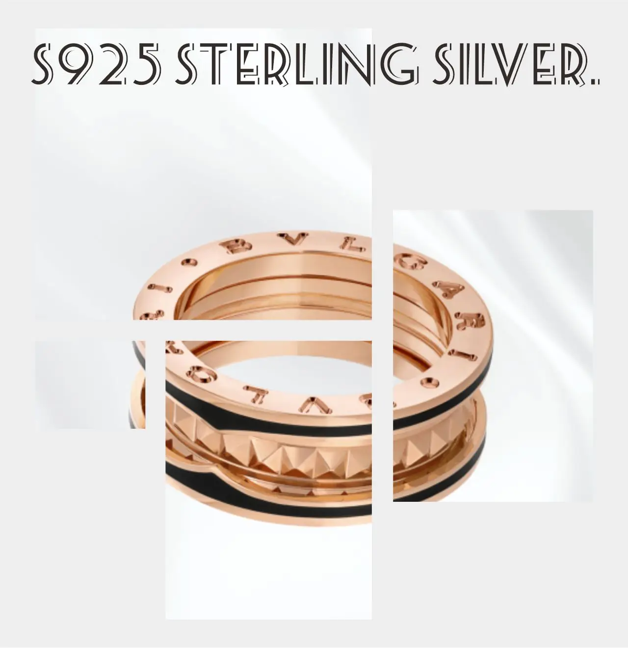 Sterling Silver s925 BV Roman Culture Simple Round Ladies Ring B.ZERO1 Luxury Jewelry Classic Wedding Ring Fashion