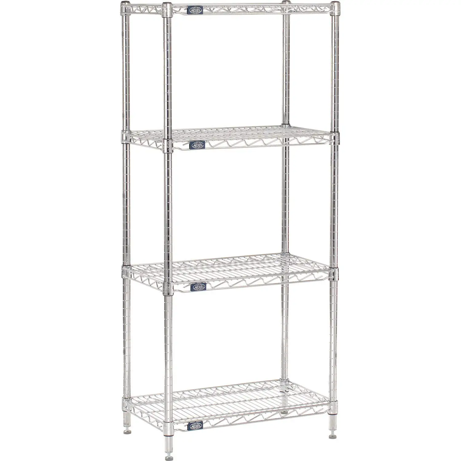 Adjustable Wire Shelving Unit, 4 Tier, Commercial Dry Storage Rack, 30