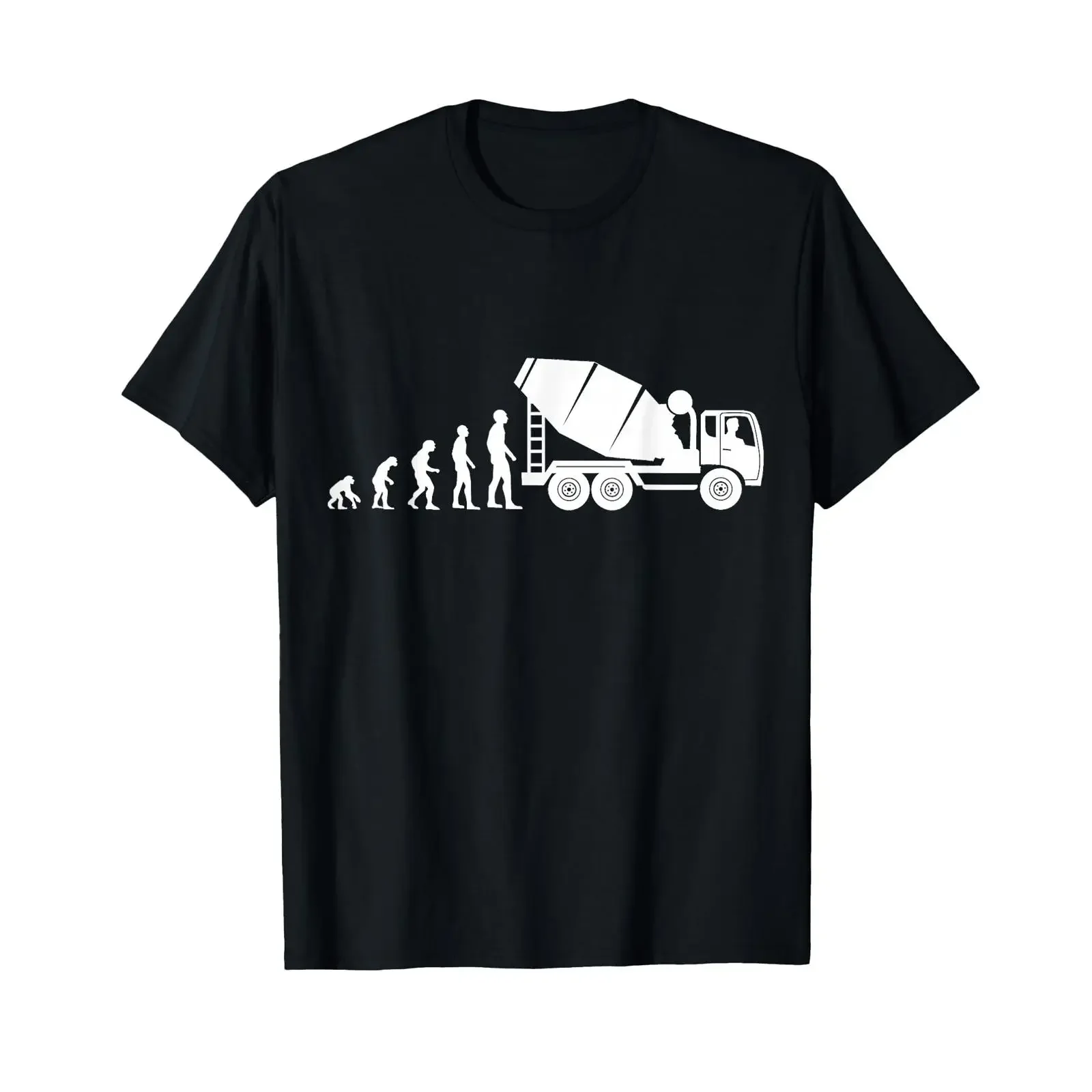 T-shirt pour homme Concrete Mixer amp Driver Evolution Work, vintage, lavé, polyvalent, confortable, pour un usage quotidien, élégant