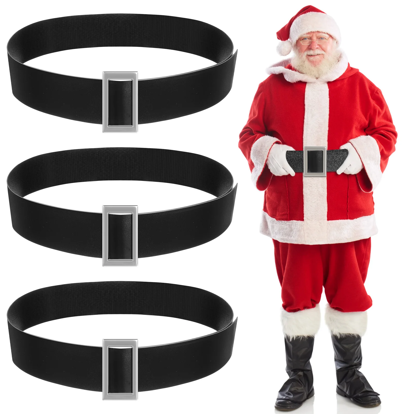 3 Pcs Christmas Costume Accessories All-match Waistband Belt Makeup Santa Belts Xmas Supplies Clothes Decorative