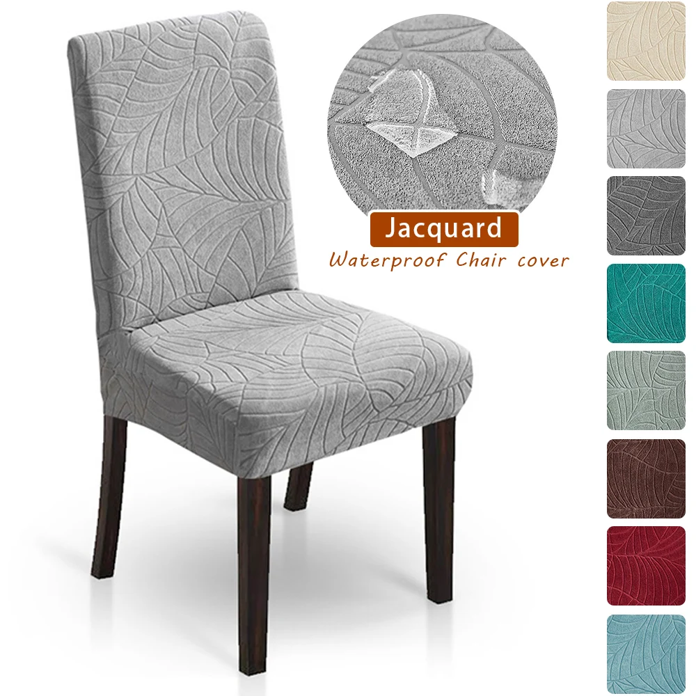 

Waterproof Jacquard Chair Slipcovers Stretch Soild Color Chair Covers for Home Living Room Hotel Office Wedding Anti-dust Cover