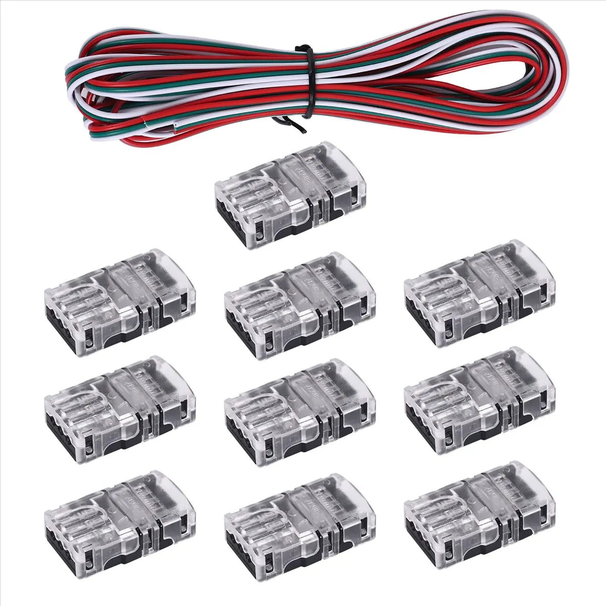 Compatible 11 Pieces Tunable 3 Pin LED Strip Connectors 10mm LED Strip Light Connectors LED Strip Connector Terminal for WS2811 - view 2
