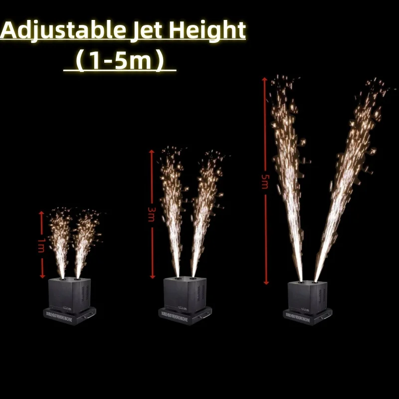 SP Metal Cold Flame Sparkuler Dual Head Rotating Remote Control Cold Sparklers Firework=s