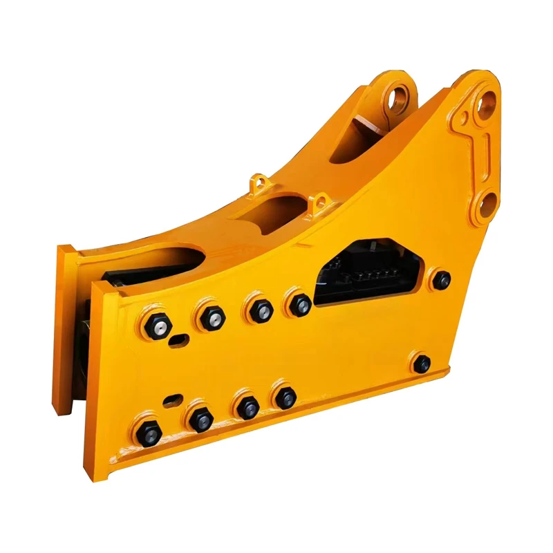 Młot hydrauliczny boczny SB81 z cylindrem azotowym i przewodami olejowymi - podstawowe komponenty