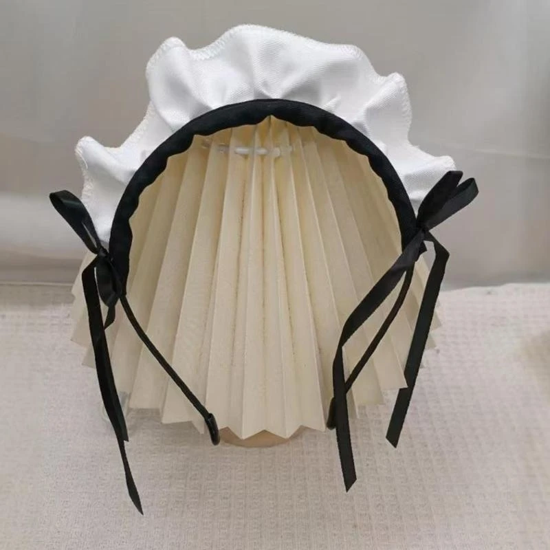 39bb modische Rüschen Maid Stirnband Dekorative Haare für Frauen Rollenspiele Halloween Cosplay Accessoire