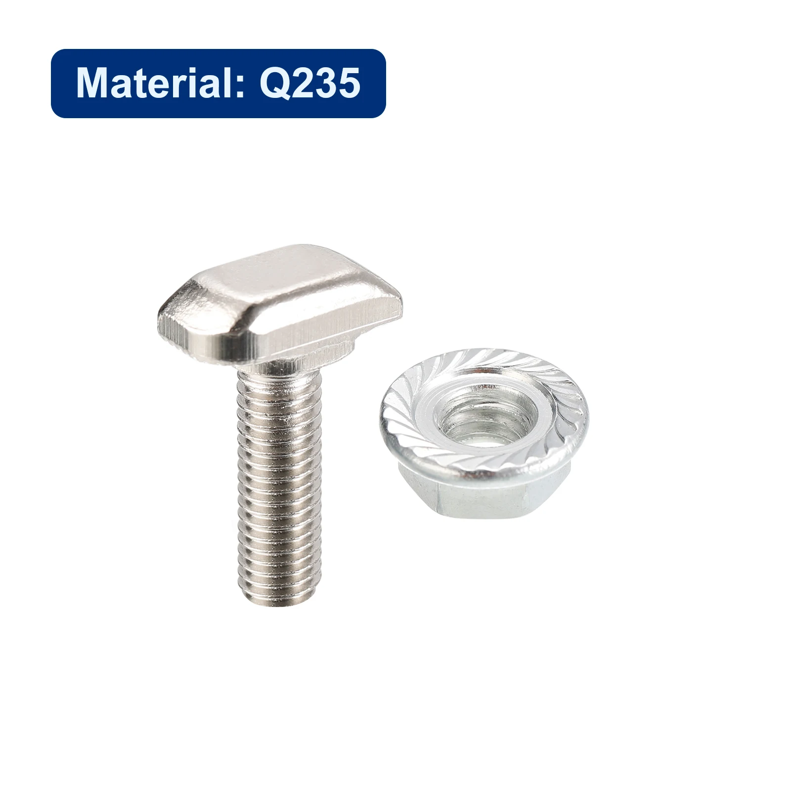 Uxcell M6x20mm M6x35mm T Slot Drop-in Bolt M6 Hexagon Flange Nut Set for Aluminum Alloy T-slot Tracks