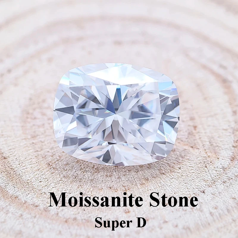 

Highest Grade Moissanite Super D Color Rectangle Cushion Shape VVS1 Top Charms Jewelry Making Materials with GRA Certificate