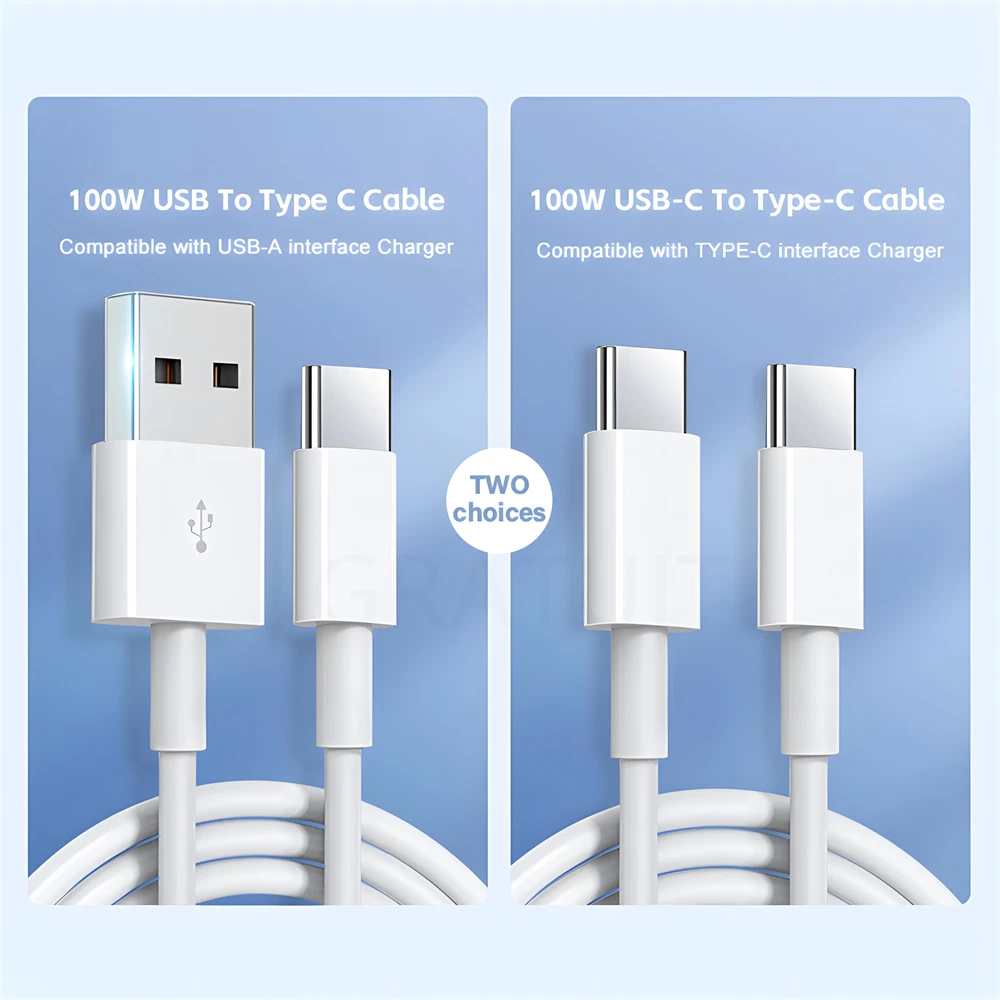 100W 7A Fast Charging USB Type C Cable for Samsung S23 S24 Ultra Xiaomi 14 Redmi Note 13 Pro POCO Phone USB C Cables Accessories image 2
