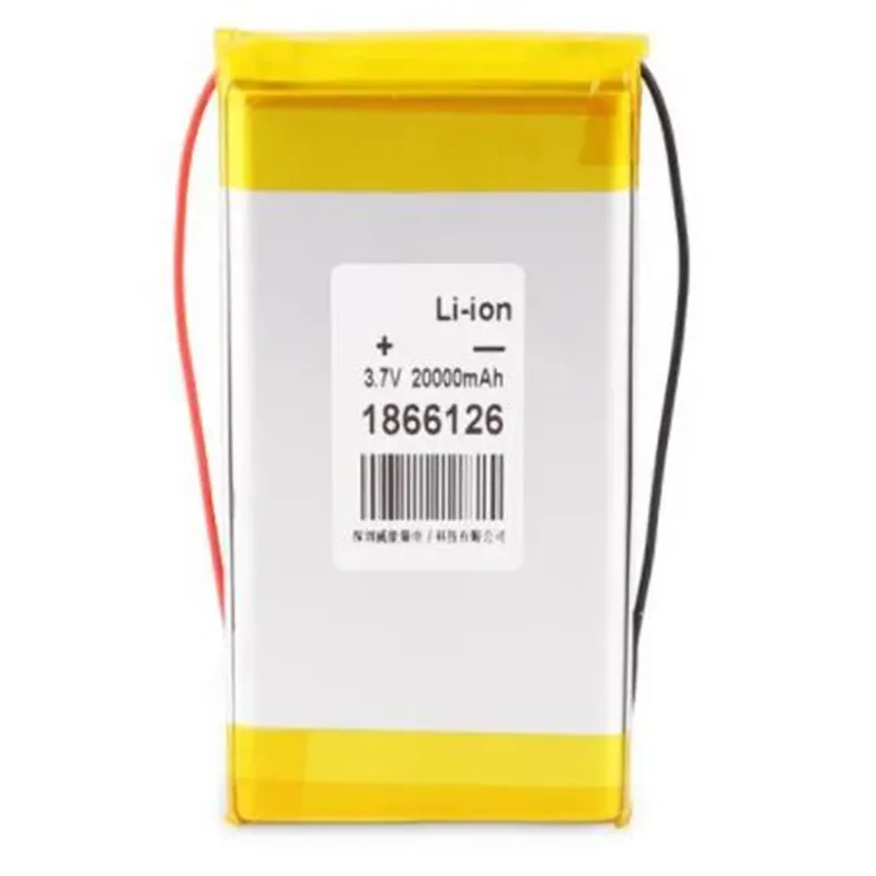 3.7V 20000Mah 1866126 Polymer Lithium Li-ion Li-po Rechargeable Battery For Power Bank