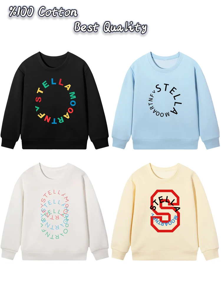 fashion kids sweatshirt autumn long sleeves baby boys hoodies cute Rainbow letters pullover winter warm teen children sweater