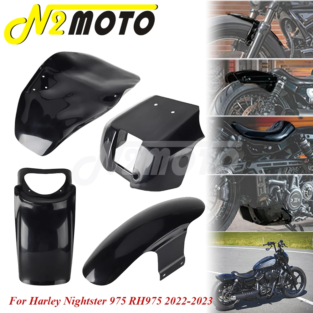 

Motorcycle Lower Spoiler Mudguard Chin Fairing Kit Front Rear Fender Mount Seat Plate For Harley Nightster 975 RH975 2022-2023