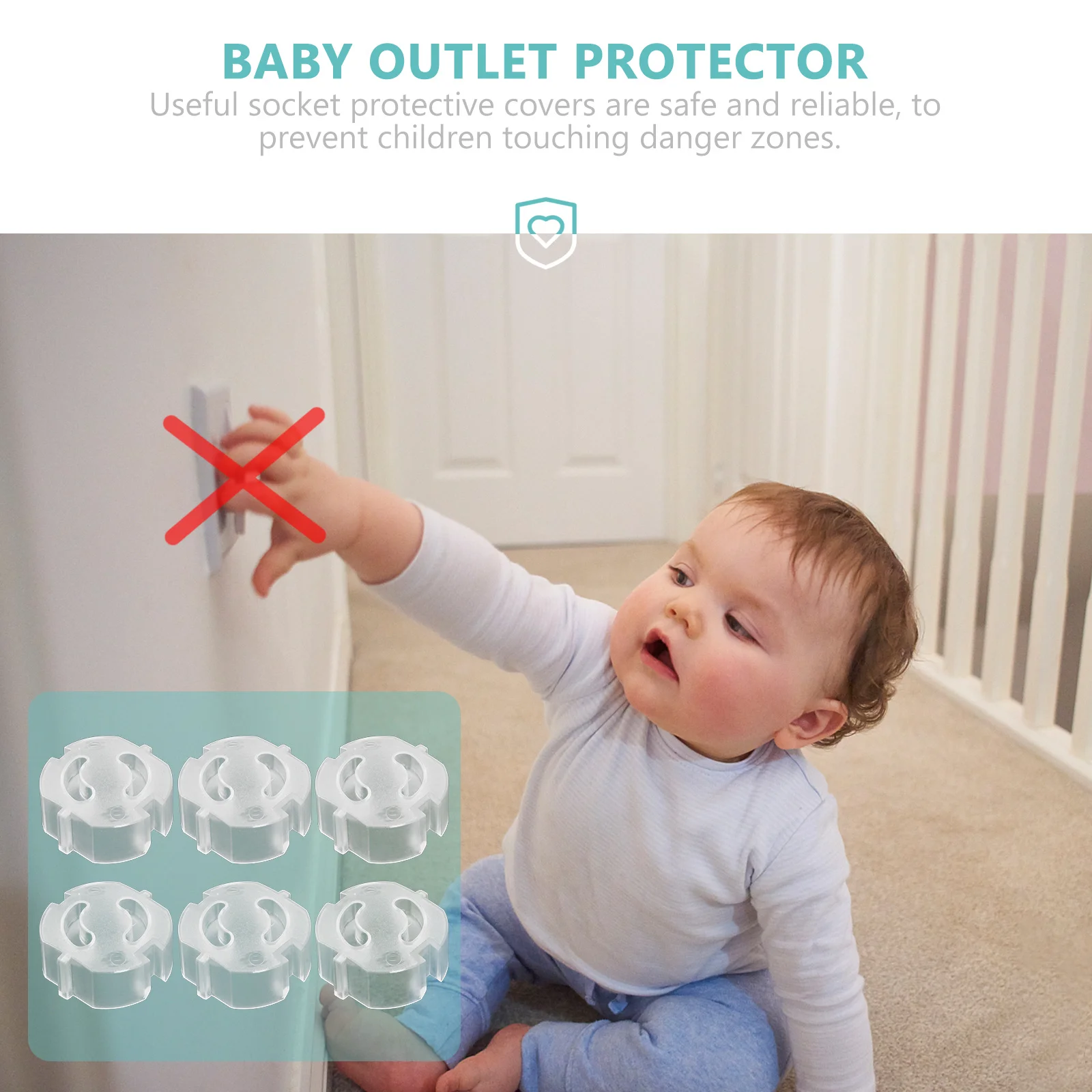 

20 шт., защищенные от детей крышки розеток, прозрачные пластиковые чехлы для детских защитных вилок, простые в использовании, защита для электрических розеток для защиты детей