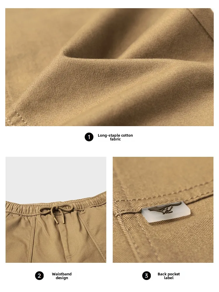 Loose Elastic Waist Straight Leg Casual Pants Men's Autumn New Sle Faionable Workwear Long Trousers Septwolves Brand
