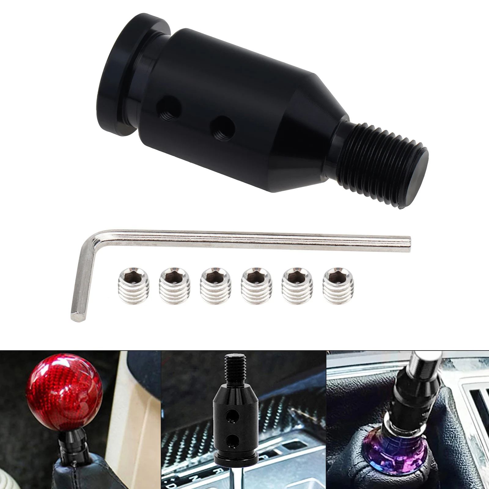 

Universal Gear Shift Knob Adapter Replacement for Non Threaded Shifters M12x1.25