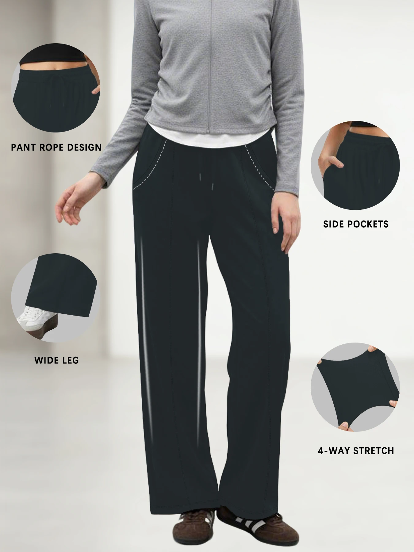 

Женские широкие спортивные брюки с карманами, свободного кроя, для занятий спортом