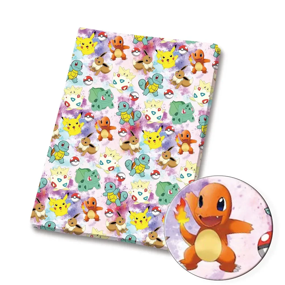 Pokemon Cartoon Fabric140*50cm Handmade Sewing Patchwork Quilting Baby Dress Home Sheet Printed Fabric Fabric Sewing Kids