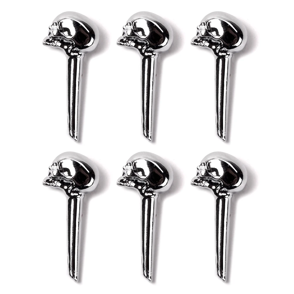 

Skull String Pegs Acoustic Guitar Bridge Pins Replacement Parts Silver Electric Tuning Accessories Kit Premium Metal Durable